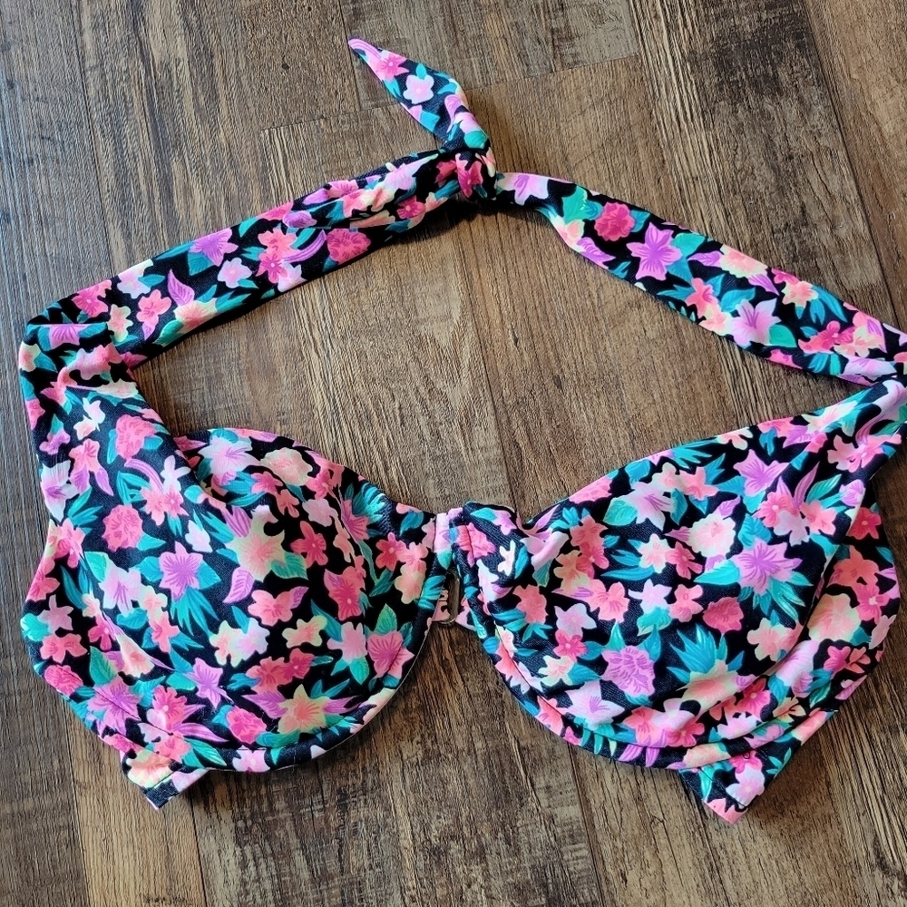 Vintage Victoria's Secret Floral Halter Bikini Top